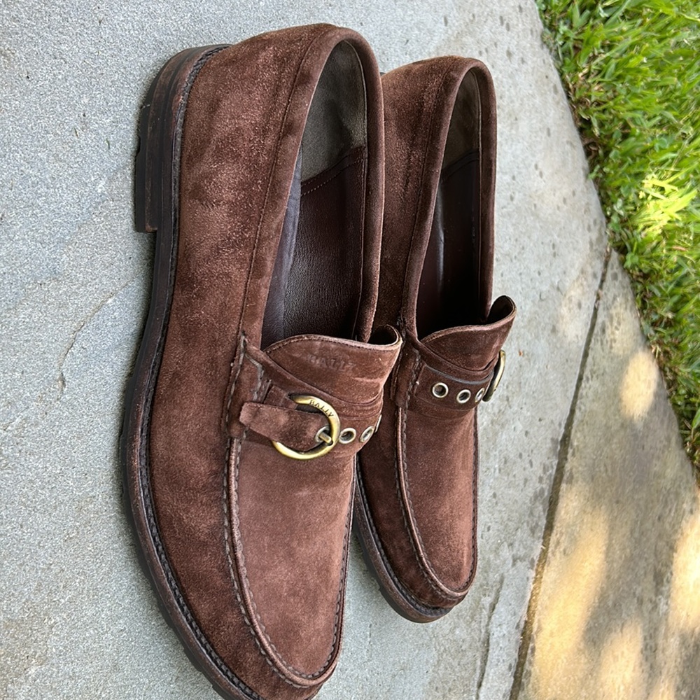 Bally - Suede Loafers, Chestnut Brown, Rubber Sole - Picture 6 of 7